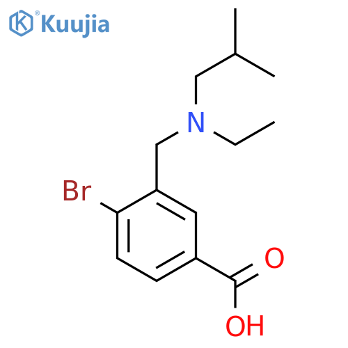4-Bromo-3-{[ethyl(2-methylpropyl)amino]methyl}benzoic acid structure