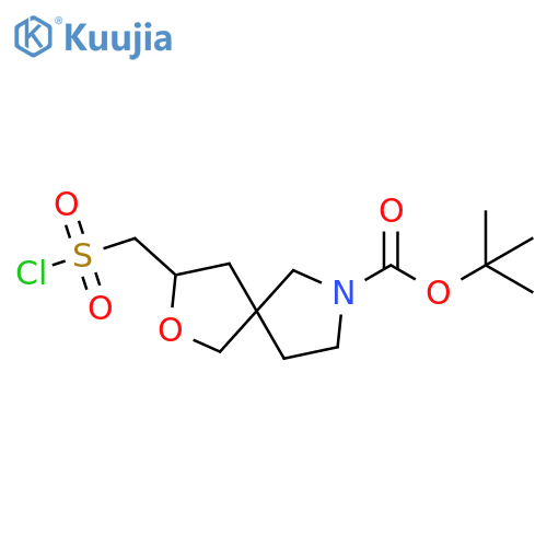 2-Oxa-7-azaspiro[4.4]nonane-7-carboxylic acid, 3-[(chlorosulfonyl)methyl]-, 1,1-dimethylethyl ester structure