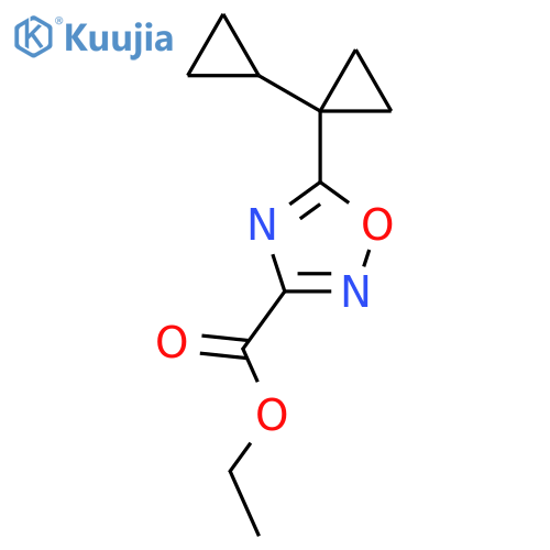 ethyl 5-(1-cyclopropylcyclopropyl)-1,2,4-oxadiazole-3-carboxylate structure
