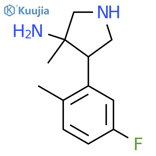 4-(5-Fluoro-2-methylphenyl)-3-methylpyrrolidin-3-amine structure