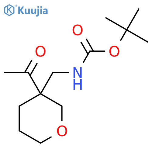 tert-butyl N-[(3-acetyloxan-3-yl)methyl]carbamate structure