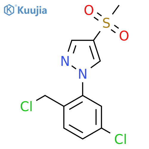 1-5-chloro-2-(chloromethyl)phenyl-4-methanesulfonyl-1H-pyrazole structure