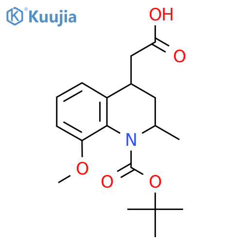 2-{1-(tert-butoxy)carbonyl-8-methoxy-2-methyl-1,2,3,4-tetrahydroquinolin-4-yl}acetic acid structure