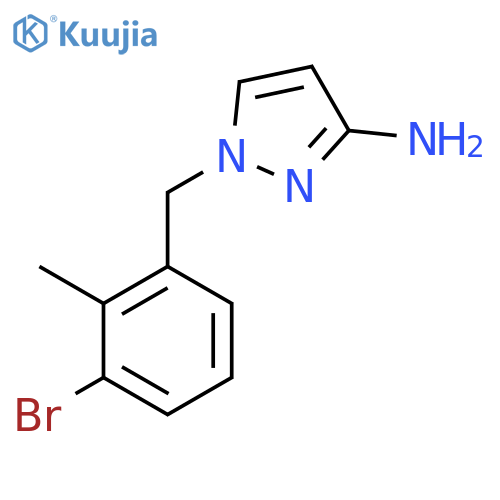 1-(3-bromo-2-methylphenyl)methyl-1H-pyrazol-3-amine structure