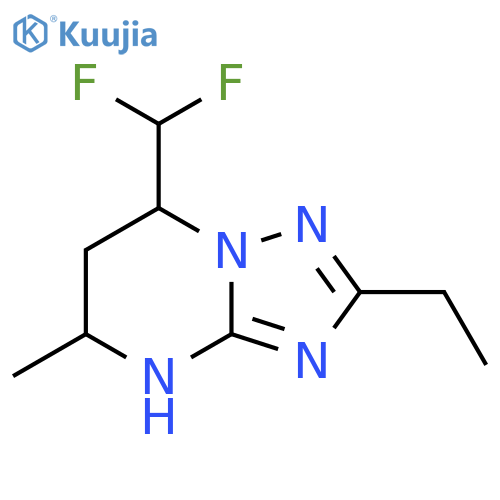 7-(difluoromethyl)-2-ethyl-5-methyl-4H,5H,6H,7H-1,2,4triazolo1,5-apyrimidine structure