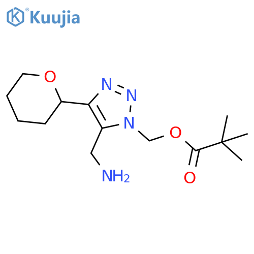 [5-(aminomethyl)-4-(oxan-2-yl)-1H-1,2,3-triazol-1-yl]methyl 2,2-dimethylpropanoate structure
