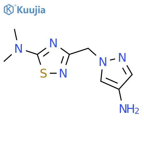 3-(4-amino-1H-pyrazol-1-yl)methyl-N,N-dimethyl-1,2,4-thiadiazol-5-amine structure