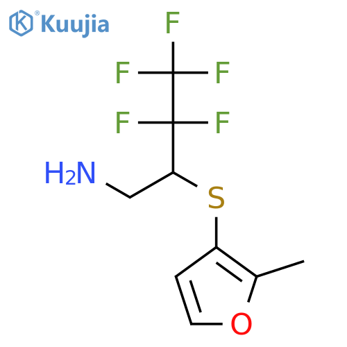 3,3,4,4,4-Pentafluoro-2-(2-methylfuran-3-yl)sulfanylbutan-1-amine structure