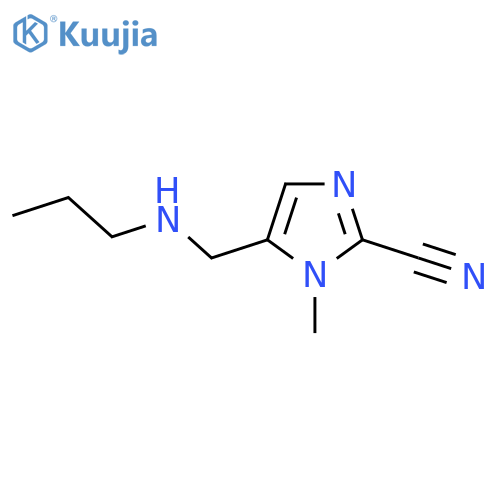 1-methyl-5-[(propylamino)methyl]-1H-imidazole-2-carbonitrile structure