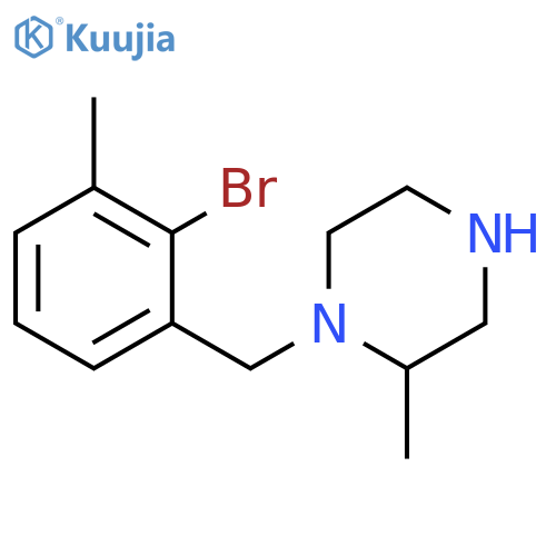 Piperazine, 1-[(2-bromo-3-methylphenyl)methyl]-2-methyl- structure