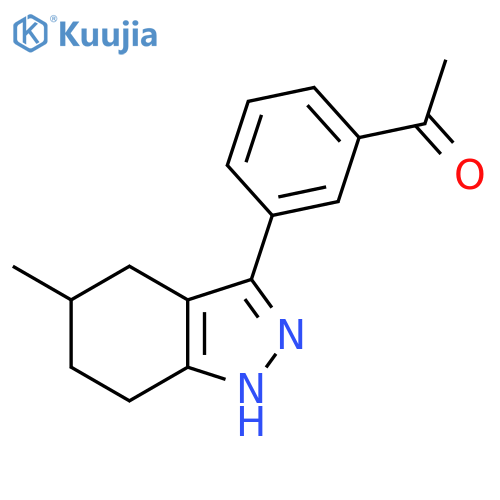 1-[3-(5-methyl-4,5,6,7-tetrahydro-2H-indazol-3-yl)phenyl]ethan-1-one structure