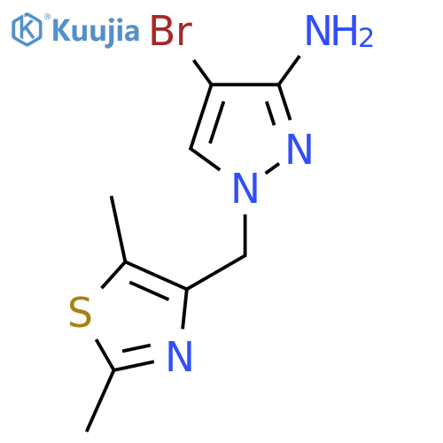 4-bromo-1-(dimethyl-1,3-thiazol-4-yl)methyl-1H-pyrazol-3-amine structure