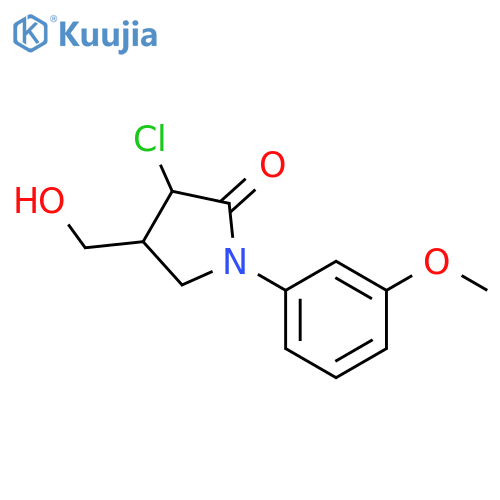 2-Pyrrolidinone, 3-chloro-4-(hydroxymethyl)-1-(3-methoxyphenyl)- structure