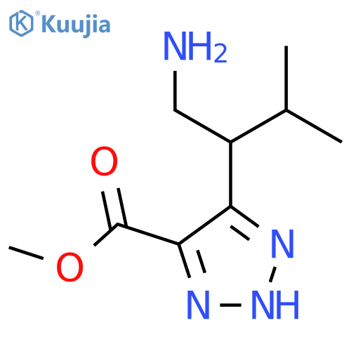 methyl 5-(1-amino-3-methylbutan-2-yl)-1H-1,2,3-triazole-4-carboxylate structure