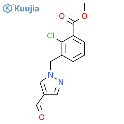 methyl 2-chloro-3-[(4-formyl-1H-pyrazol-1-yl)methyl]benzoate structure