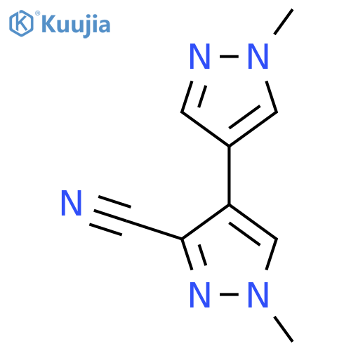 1-methyl-4-(1-methyl-1H-pyrazol-4-yl)-1H-pyrazole-3-carbonitrile structure