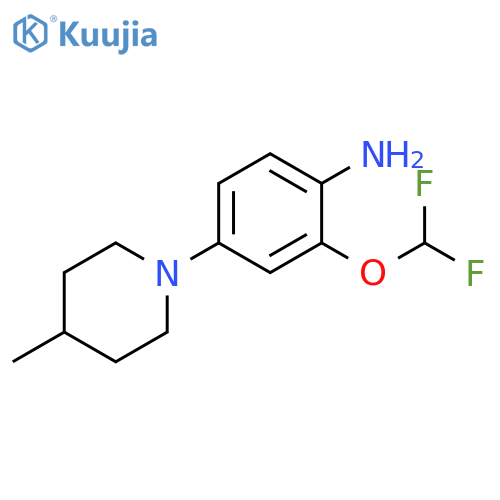 Benzenamine, 2-(difluoromethoxy)-4-(4-methyl-1-piperidinyl)- structure