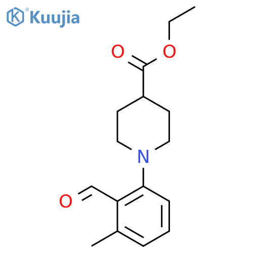Ethyl 1-(2-formyl-3-methylphenyl)piperidine-4-carboxylate structure