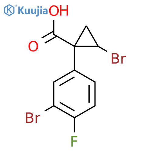Cyclopropanecarboxylic acid, 2-bromo-1-(3-bromo-4-fluorophenyl)- structure