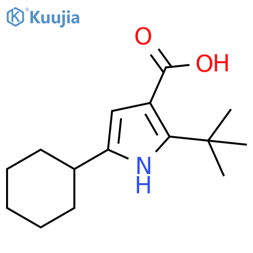 1H-Pyrrole-3-carboxylic acid, 5-cyclohexyl-2-(1,1-dimethylethyl)- structure