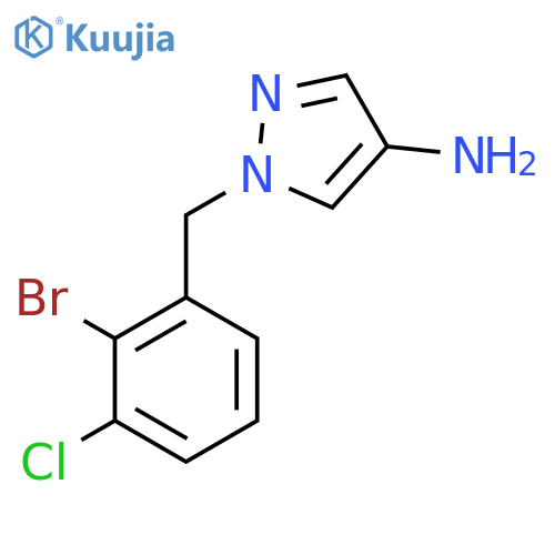 1-(2-bromo-3-chlorophenyl)methyl-1H-pyrazol-4-amine structure