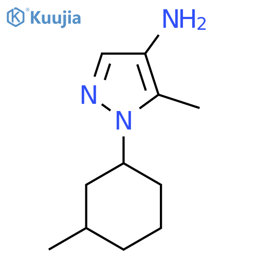 5-methyl-1-(3-methylcyclohexyl)-1H-pyrazol-4-amine structure