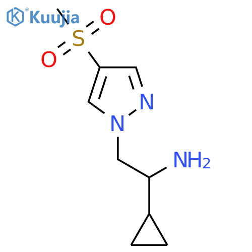 1-cyclopropyl-2-(4-methanesulfonyl-1H-pyrazol-1-yl)ethan-1-amine structure