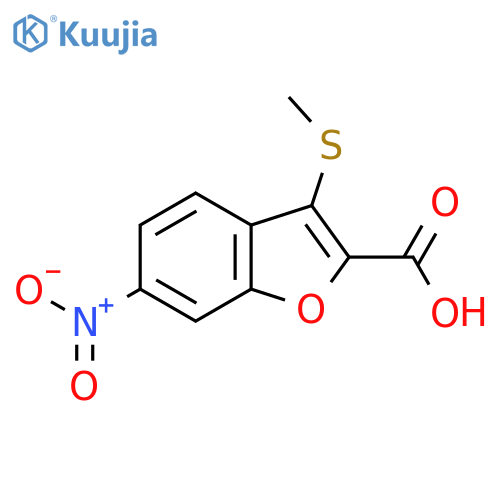 2-Benzofurancarboxylic acid, 3-(methylthio)-6-nitro- structure