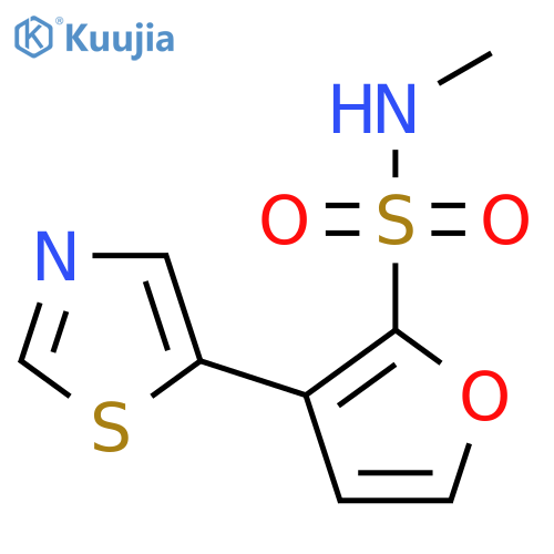 N-methyl-3-(1,3-thiazol-5-yl)furan-2-sulfonamide structure