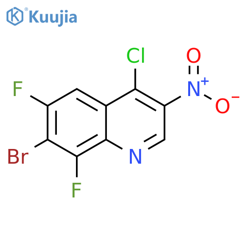 Quinoline, 7-bromo-4-chloro-6,8-difluoro-3-nitro- structure