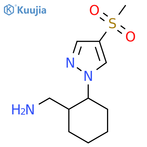 2-(4-methanesulfonyl-1H-pyrazol-1-yl)cyclohexylmethanamine structure