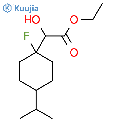 Ethyl 2-[1-fluoro-4-(propan-2-yl)cyclohexyl]-2-hydroxyacetate structure