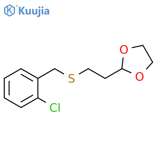 1,3-Dioxolane, 2-[2-[[(2-chlorophenyl)methyl]thio]ethyl]- structure