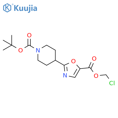 1-Piperidinecarboxylic acid, 4-[5-[(chloromethoxy)carbonyl]-2-oxazolyl]-, 1,1-dimethylethyl ester structure
