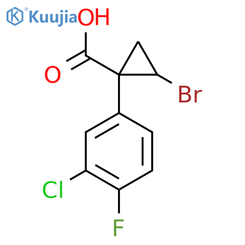 Cyclopropanecarboxylic acid, 2-bromo-1-(3-chloro-4-fluorophenyl)- structure