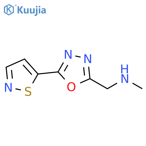 1,3,4-Oxadiazole-2-methanamine, 5-(5-isothiazolyl)-N-methyl- structure