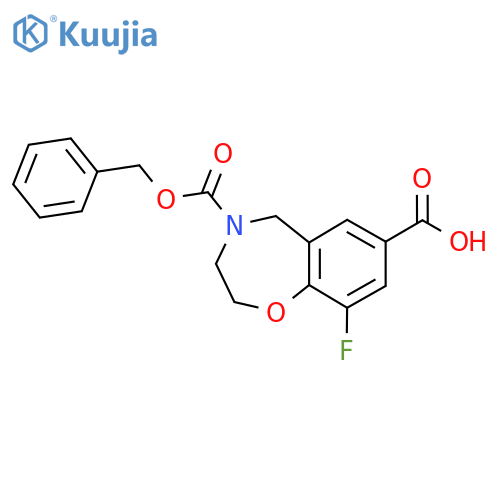 4-(benzyloxy)carbonyl-9-fluoro-2,3,4,5-tetrahydro-1,4-benzoxazepine-7-carboxylic acid structure