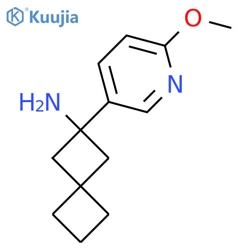 Spiro[3.3]heptan-2-amine, 2-(6-methoxy-3-pyridinyl)- structure