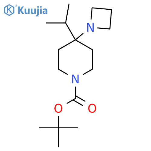 Tert-butyl 4-(azetidin-1-yl)-4-(propan-2-yl)piperidine-1-carboxylate structure