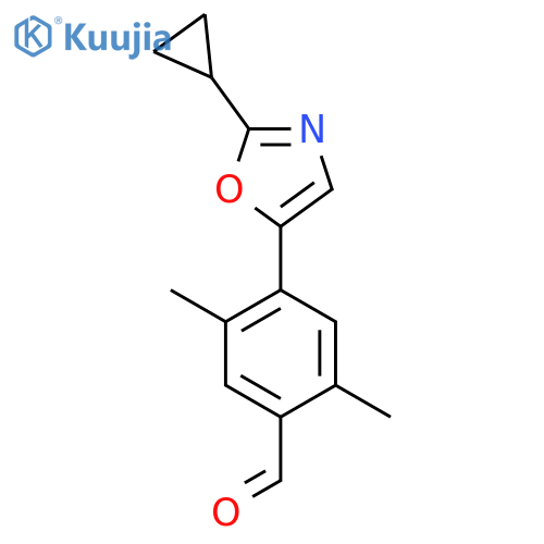 4-(2-Cyclopropyl-1,3-oxazol-5-yl)-2,5-dimethylbenzaldehyde structure