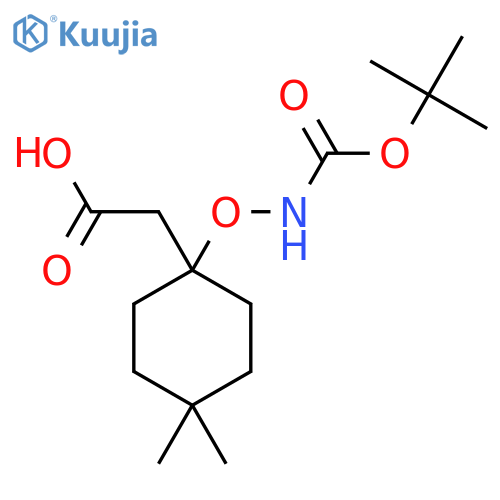 2-[1-({[(Tert-butoxy)carbonyl]amino}oxy)-4,4-dimethylcyclohexyl]acetic acid structure