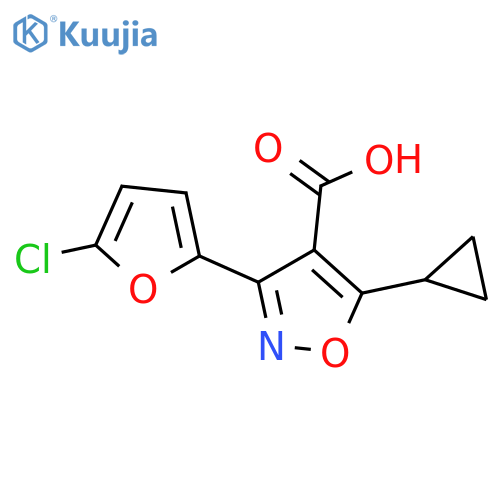 3-(5-Chlorofuran-2-yl)-5-cyclopropyl-1,2-oxazole-4-carboxylic acid structure