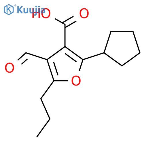 2-Cyclopentyl-4-formyl-5-propylfuran-3-carboxylic acid structure