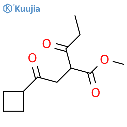 methyl 2-(2-cyclobutyl-2-oxoethyl)-3-oxopentanoate structure