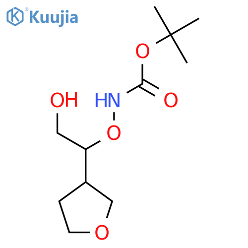 tert-butyl N-[2-hydroxy-1-(oxolan-3-yl)ethoxy]carbamate structure