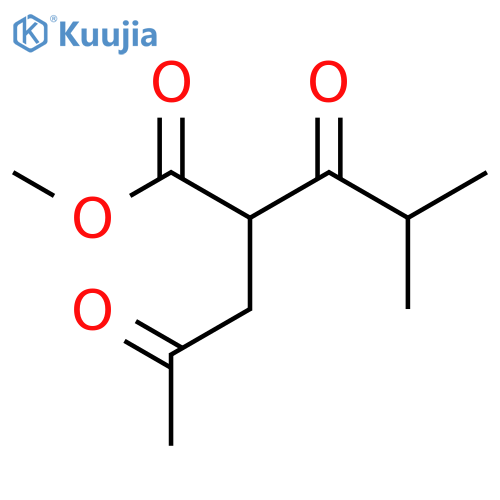 methyl 4-methyl-3-oxo-2-(2-oxopropyl)pentanoate structure