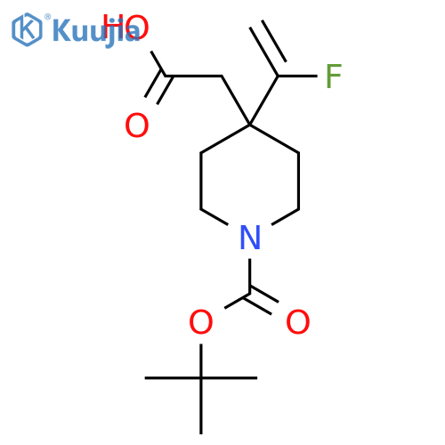 2-{1-(tert-butoxy)carbonyl-4-(1-fluoroethenyl)piperidin-4-yl}acetic acid structure