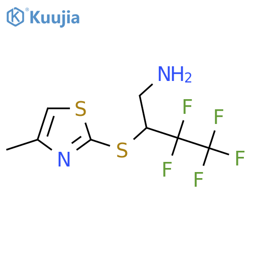 3,3,4,4,4-Pentafluoro-2-[(4-methyl-1,3-thiazol-2-yl)sulfanyl]butan-1-amine structure