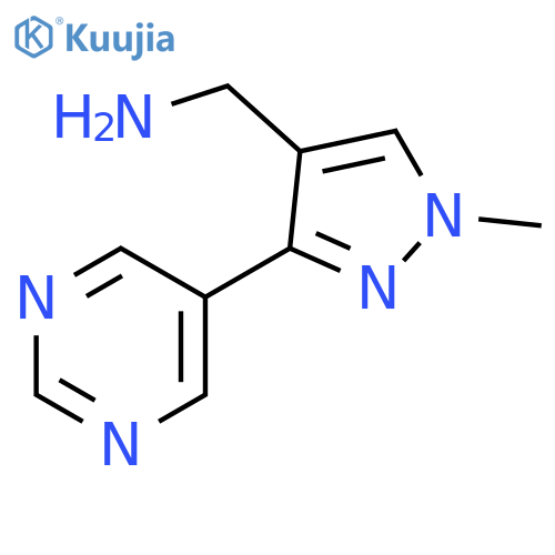 1H-Pyrazole-4-methanamine, 1-methyl-3-(5-pyrimidinyl)- structure