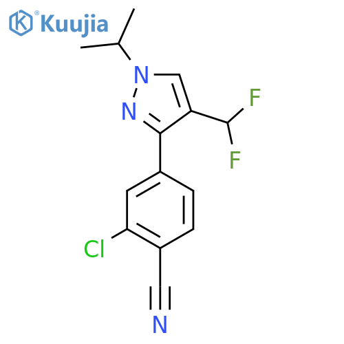 2-chloro-4-4-(difluoromethyl)-1-(propan-2-yl)-1H-pyrazol-3-ylbenzonitrile structure